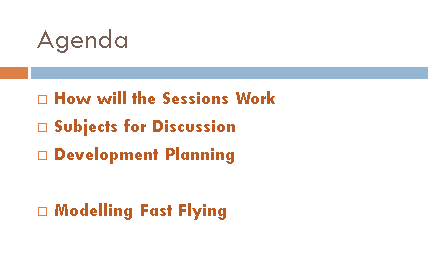 Agenda slide of first presentation